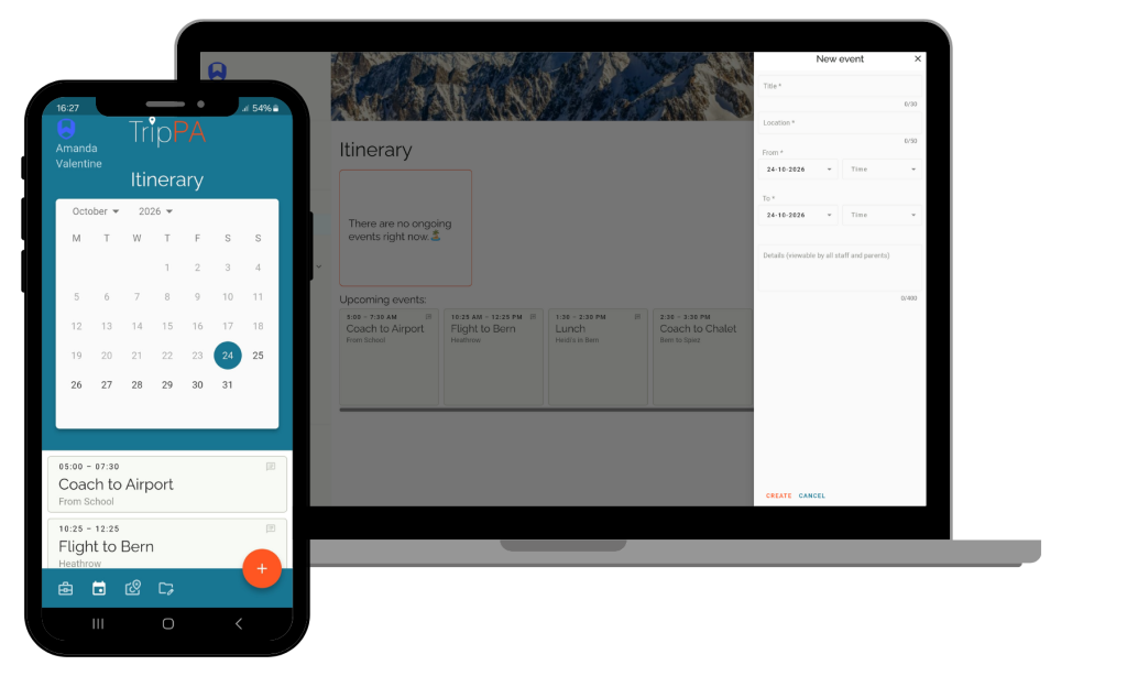 Manage your itinerary