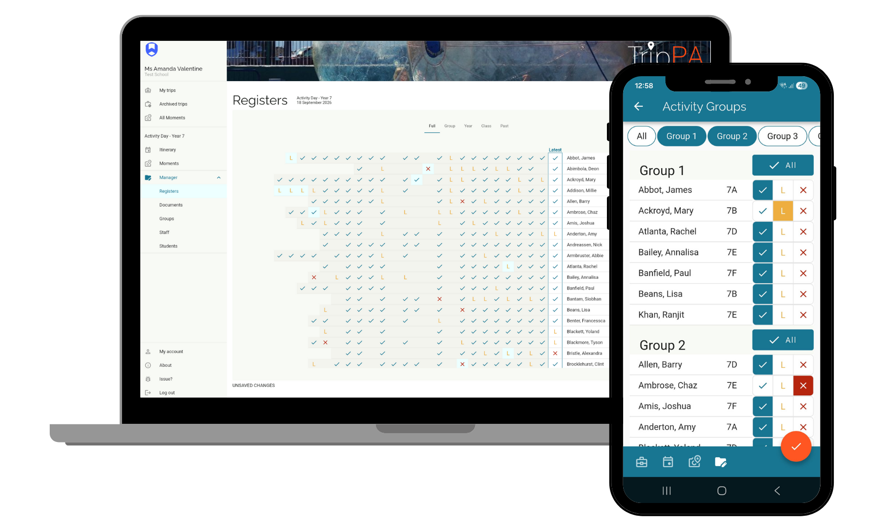 Taking Off-Site Students Registers has never been easier